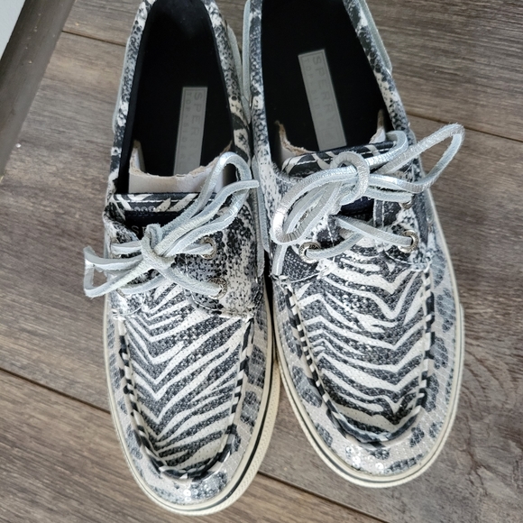 Sperry Topsiders Black & White Animal print - Picture 2 of 10